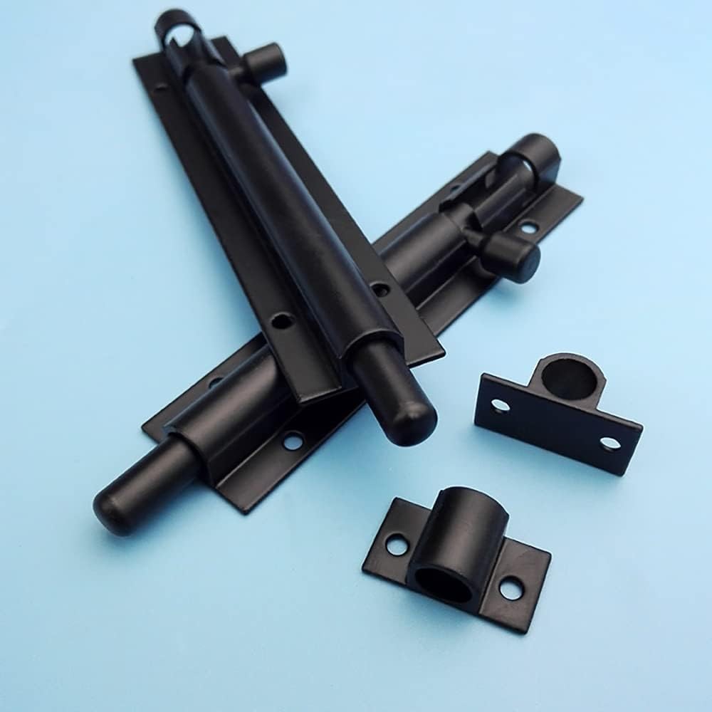 2 Pack 5 Inch Barrel Bolt Lock, Heavy Duty Slide Latch Black 2 Pcs
