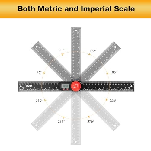 Digital Angle Finder Protractor, Angle Finder Ruler, 7inch 200mm ABS-Black