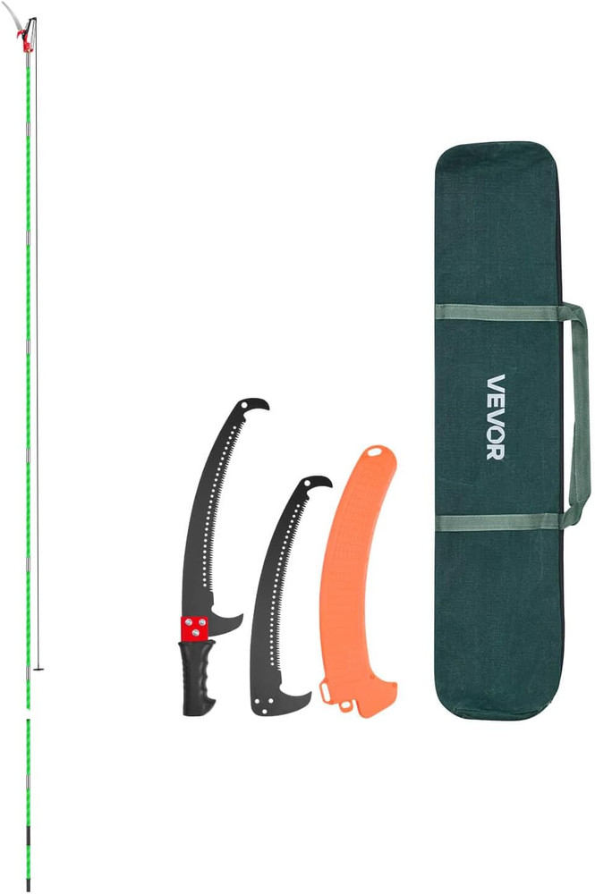 Manual Pole Saw, 3.87-27 Ft Extendable Pole Tree Pruner with Scissors, Sharp 65M