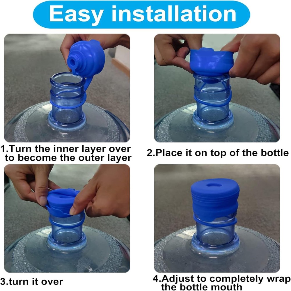 3 Pack Reusable 5 Gallon Water Jug Caps, Leak Proof Bottle Lids (55mm) *NEW*