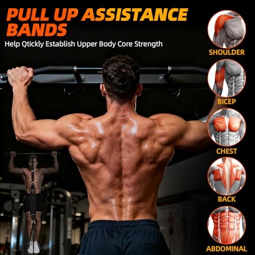 Pull Up Assistance Bands - Adjustable Heavy Duty Resistance Band for Pull Black