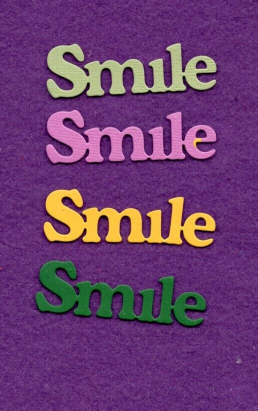 SMILE # 6 die cuts scrapbook cards