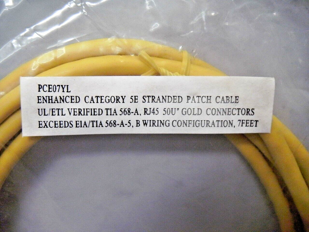 Network Datacom Enhanced CAT5e 7' Long Stranded Patch Cable RJ45 Gold Connectors