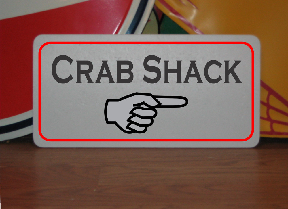 Crab Shack arrow Metal Sign
