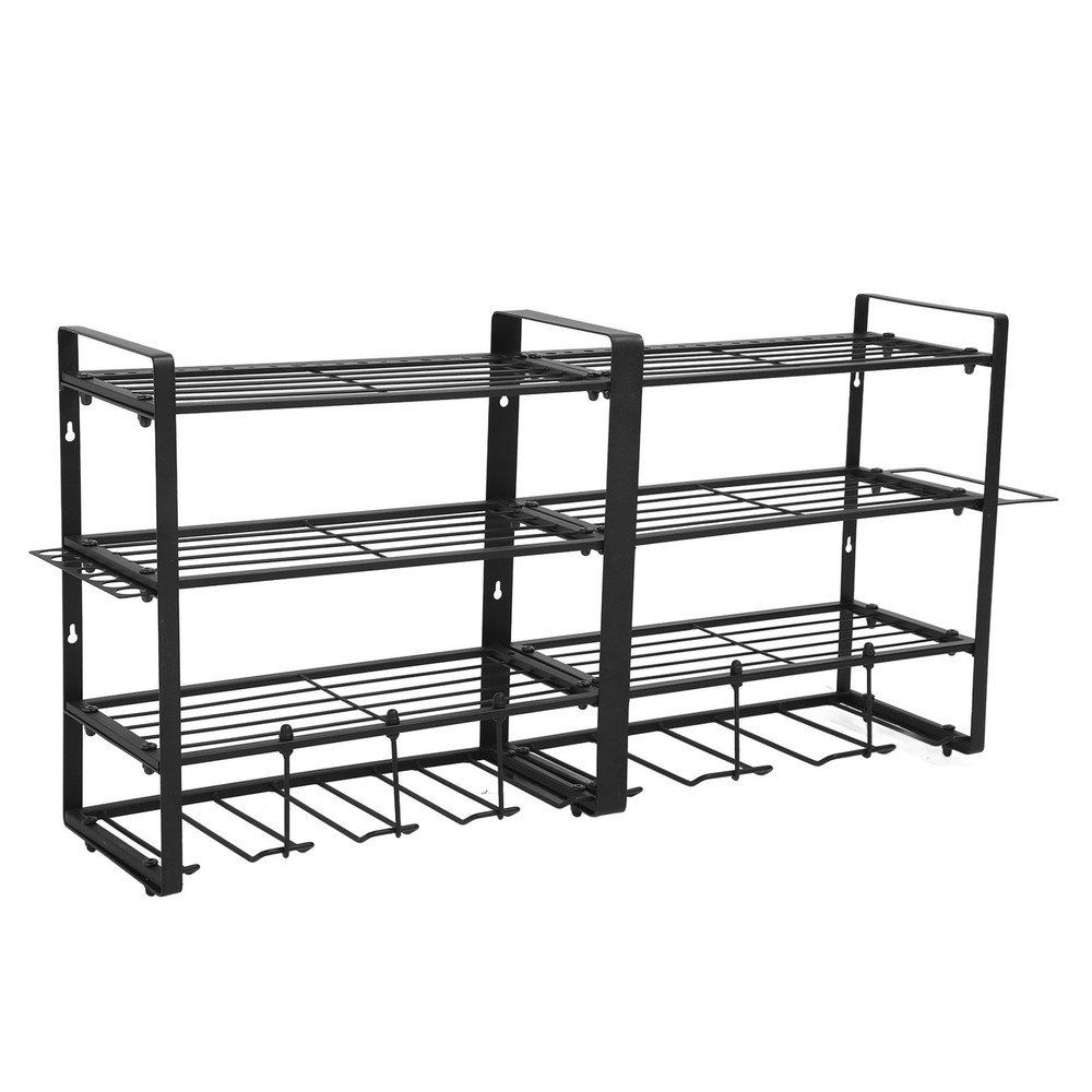 Wall Mount Garage Power Tool Organizer 4 Layer Storage Rack Heavy Duty
