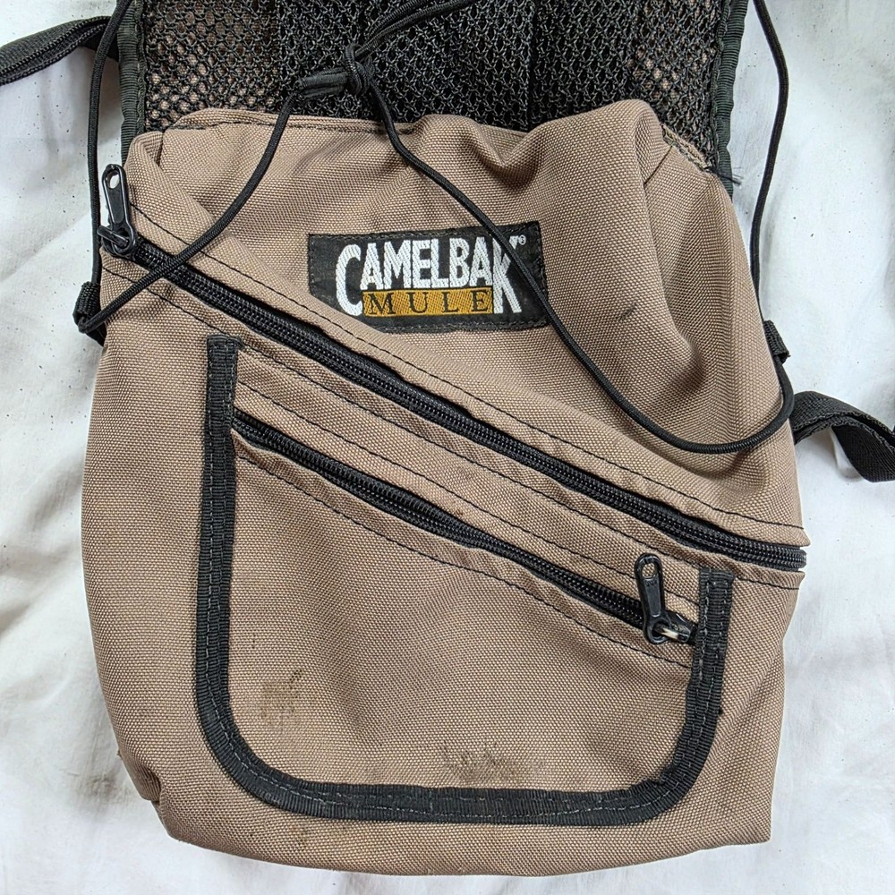CamelBak Mule Hydration Pack Tan Black Outdoor Hiking Backpack Camping Trails