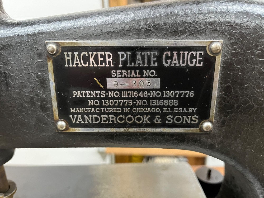 Vandercook No. 9 hacker plate gauge
