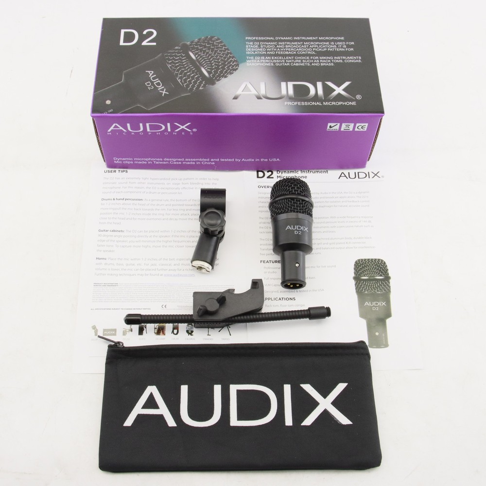 Audix D2 Hypercardioid Dynamic Instrument Microphone US NEW