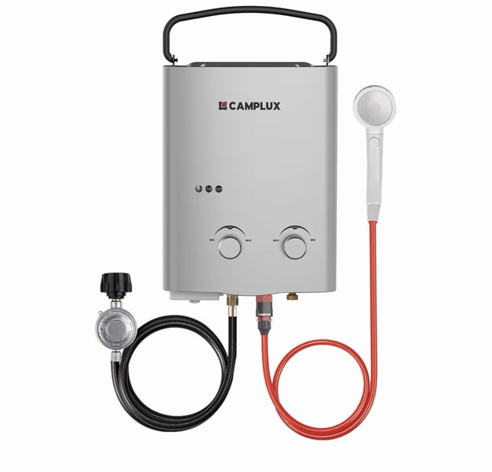 Camplux 5L 1.32 GPM Outdoor Portable Tankless Water Heater Camping AY132G Gray