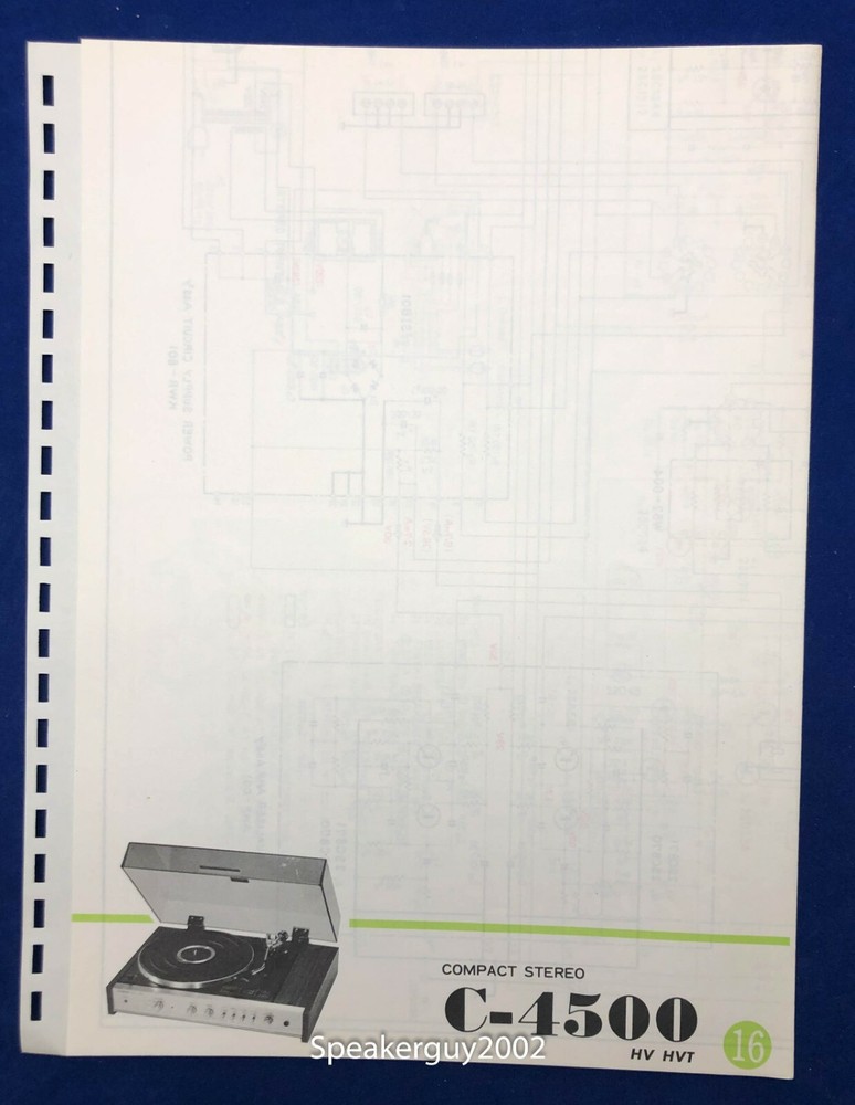Original Pioneer C-4500 / Compact Stereo Fold-Out Schematic