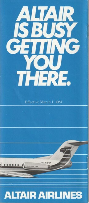 Altair Airlines timetable 1981/03/01