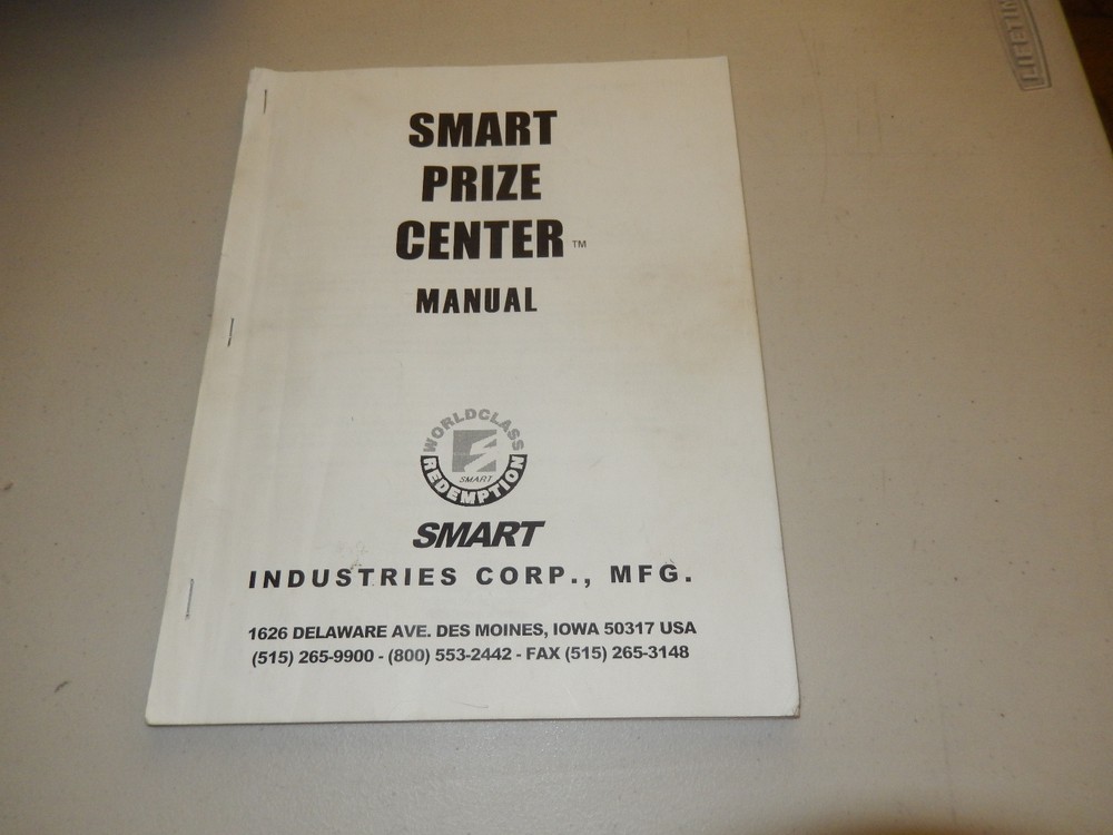 SMART PRIZE CENTER     video game owners manual