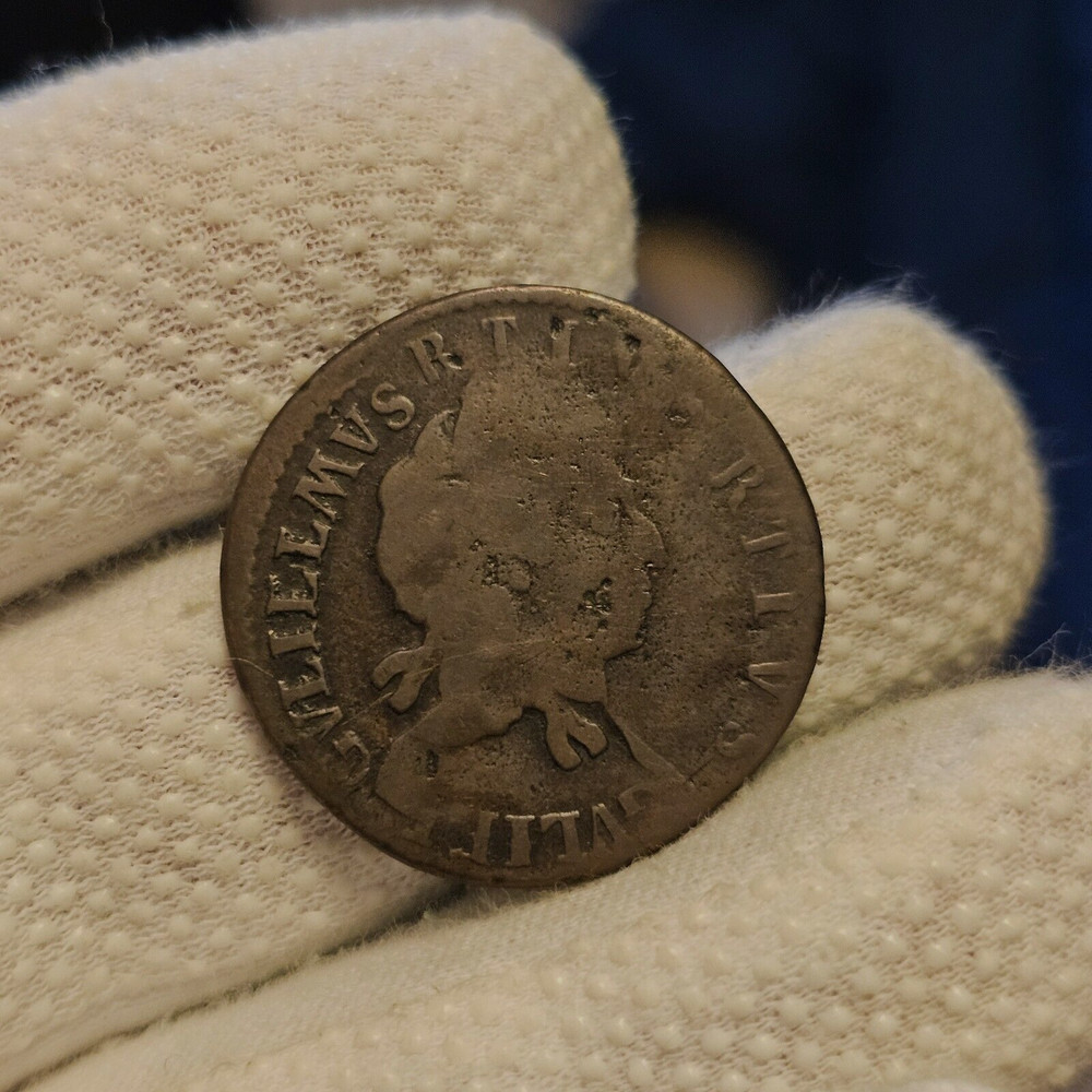 1690's William III Half Penny Double Or Multiple Struck Colonial Error Coin