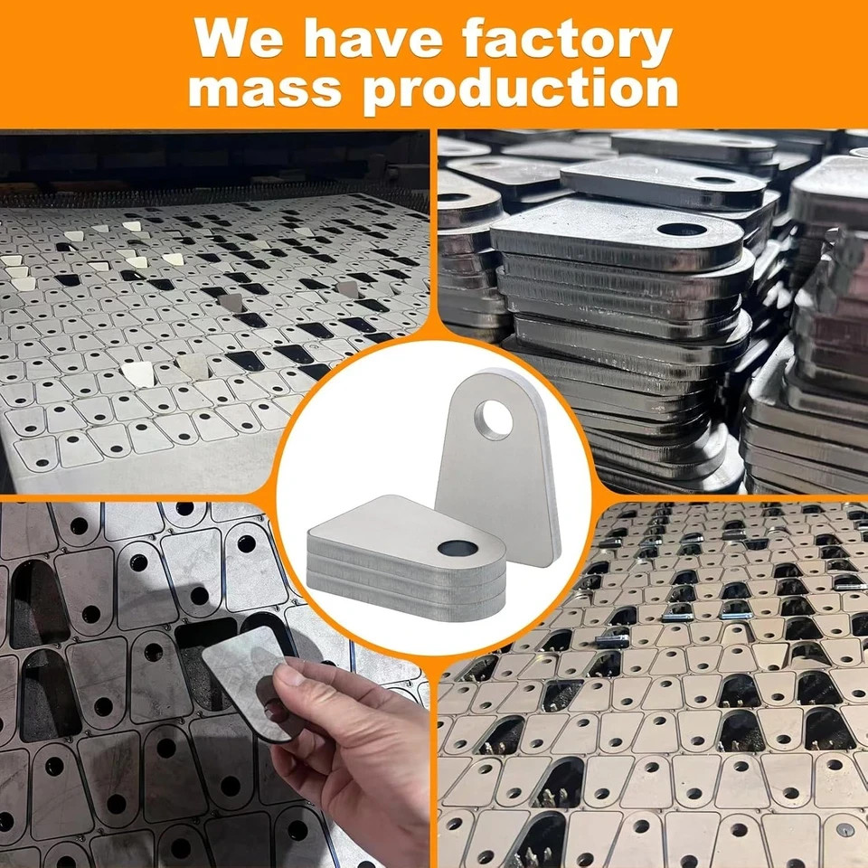 Weld Tabs, 1/2" Hole Tabs, shock mount Tab, tabs 1/4 thick 4 pcs 4 Pcs Silver