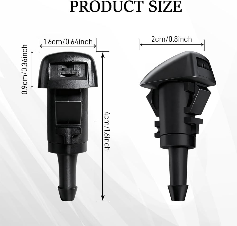2PCS Front Windshield Washer Nozzles, Spray Nozzle, Windshield Washer Spray Jet