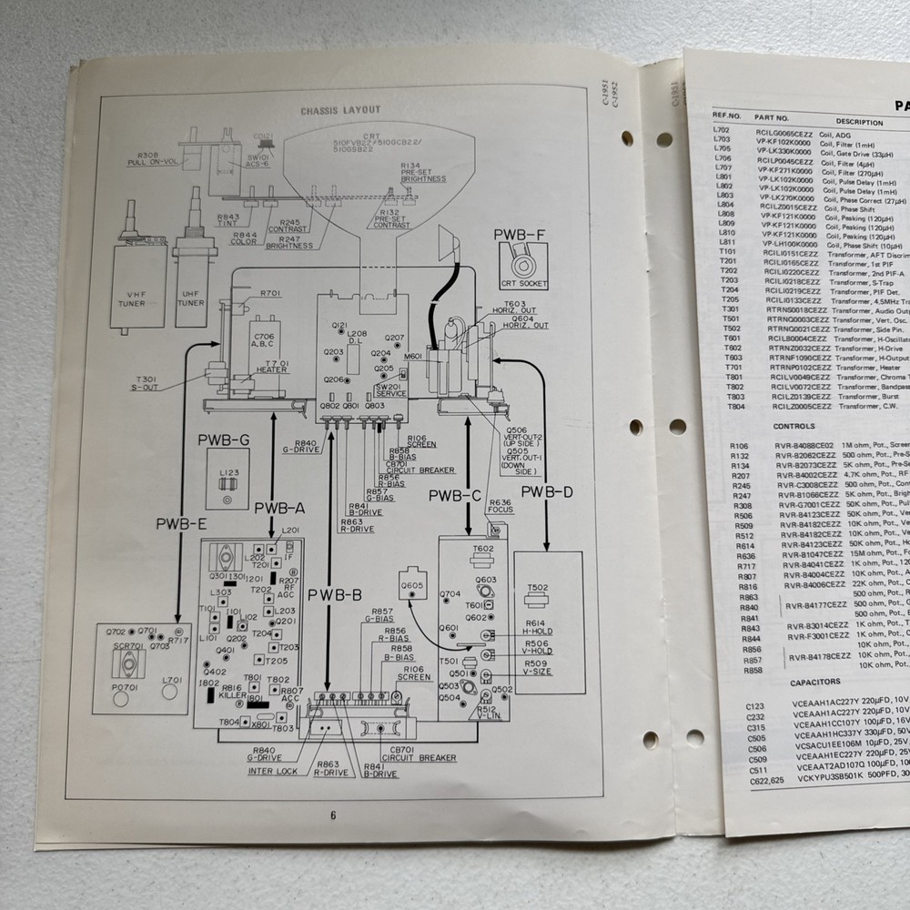 Sharp Electronics Color Television Models C-1951 & C-1952 Service Information
