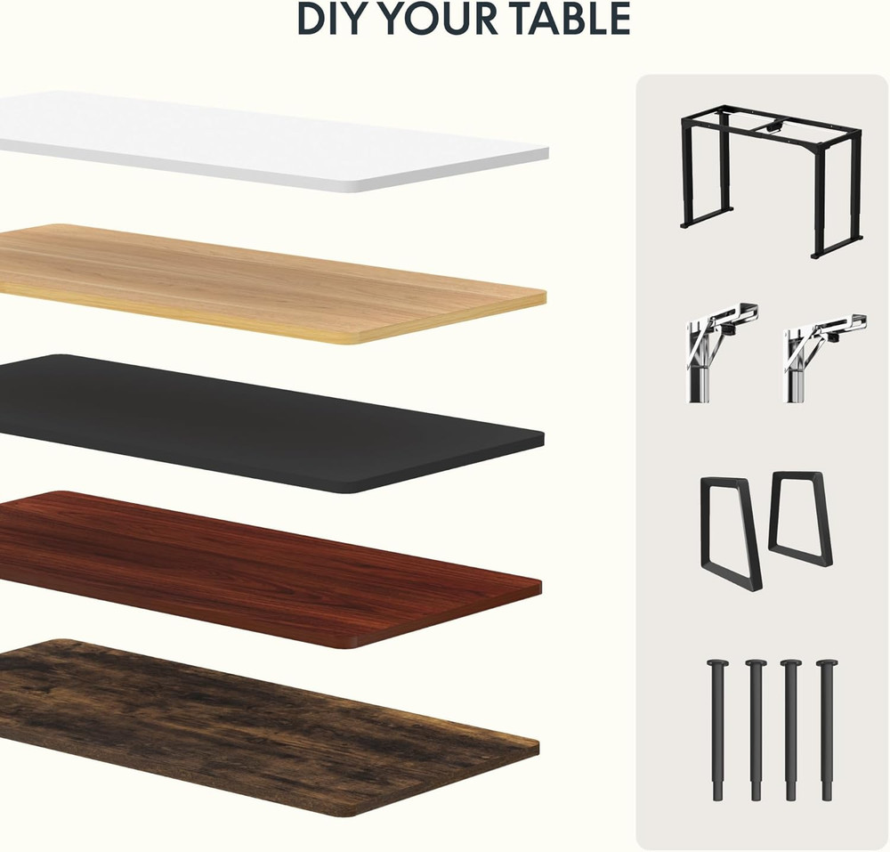 Whole Piece 55"X28" Desktop 1" Thickness Height Adjustable Desk Rectangular Tabl