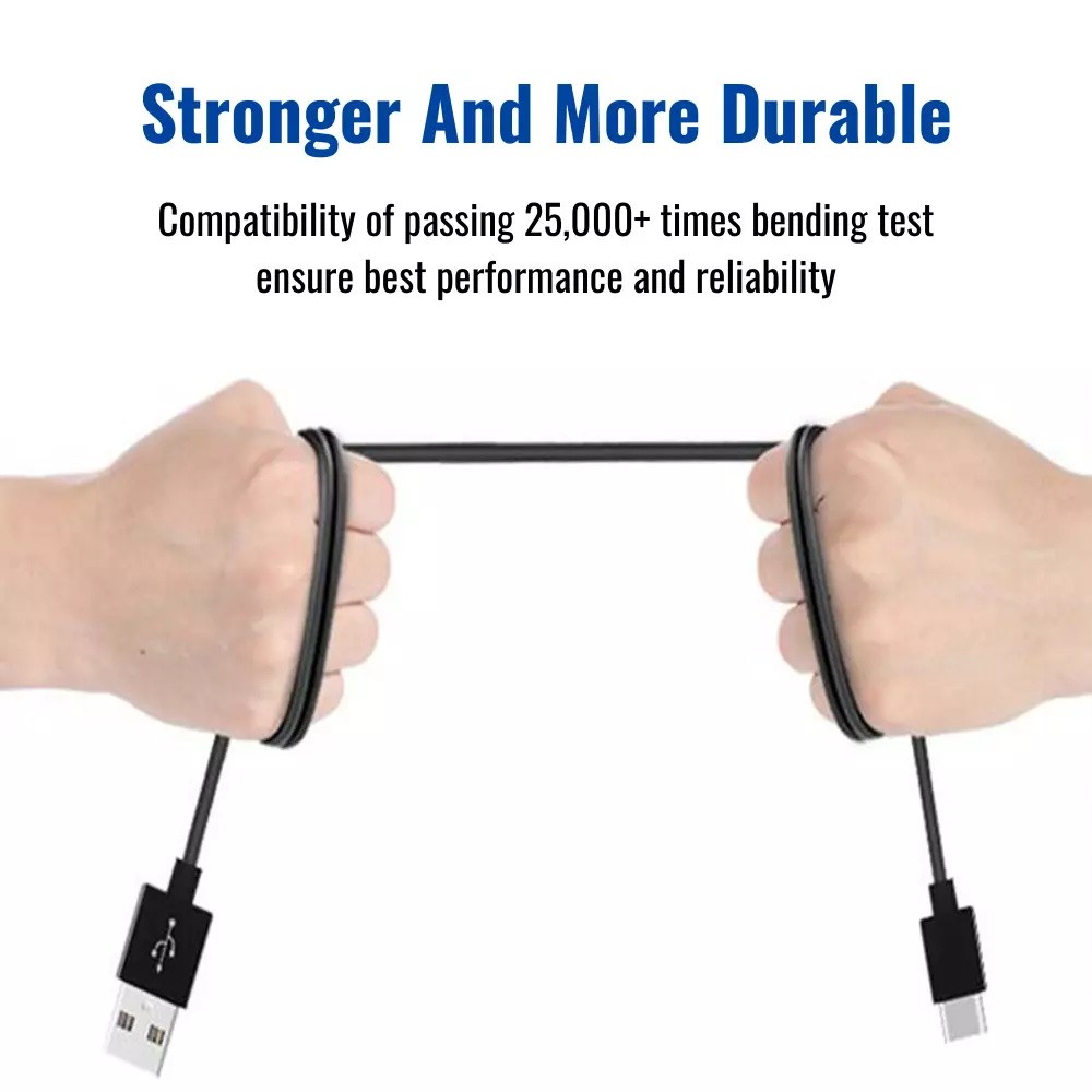 Universal USB Type-C Fast Charging Cable for Samsung Galaxy /Android Phone Black