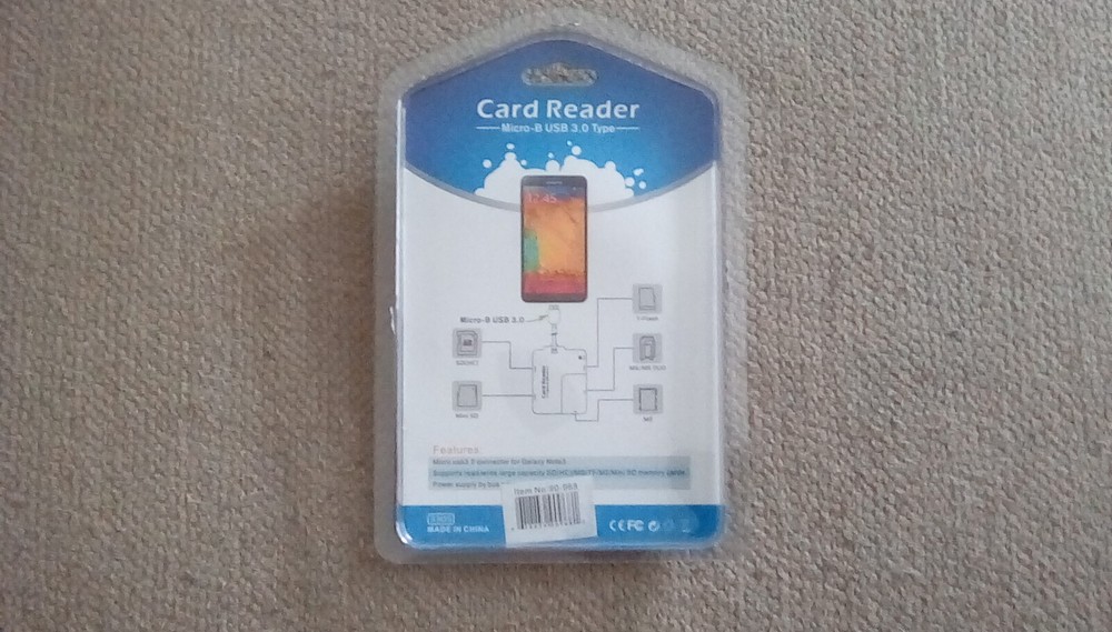 Micro-B USB 3.0 Card Reader for Samsung Galaxy Note3 cell phone