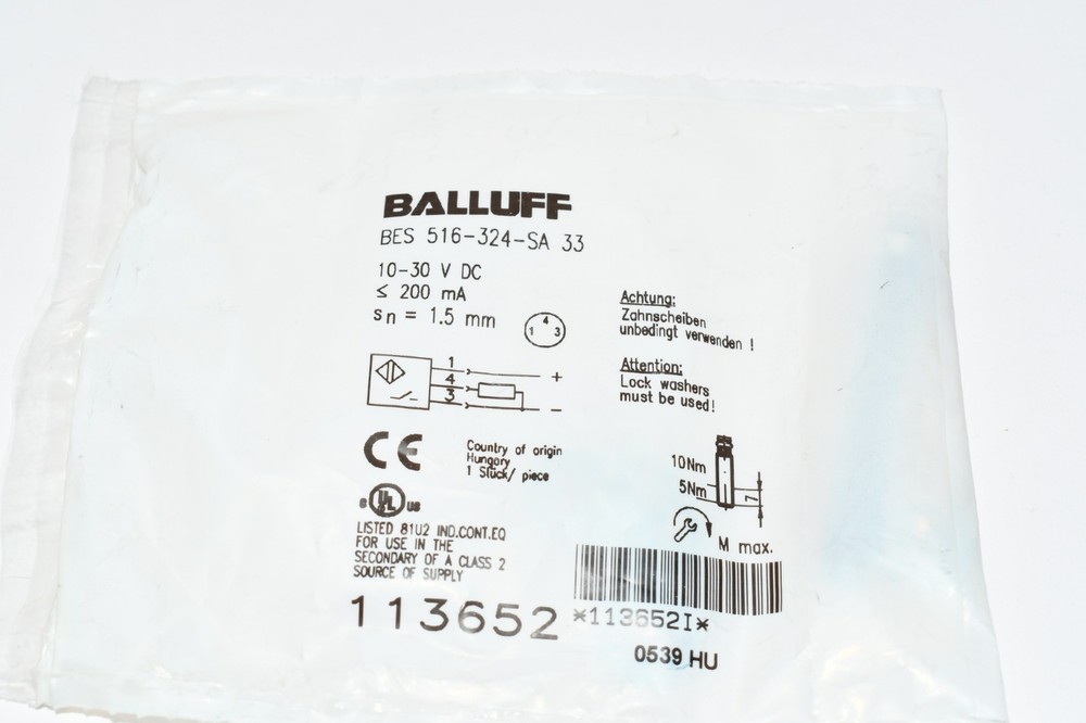 NEW Baluff BES 516-324-SA33 Inductive Proximity Sensor