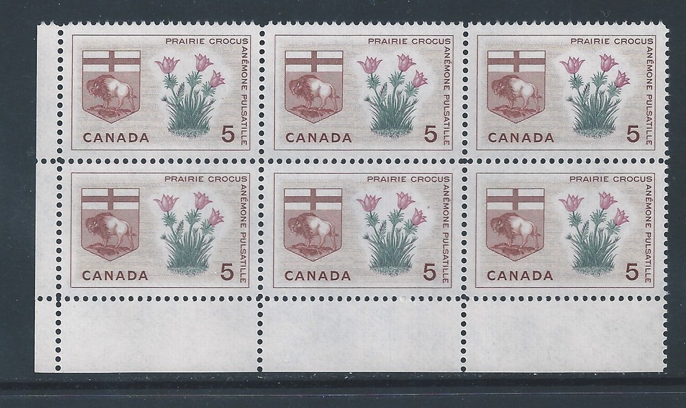 Canada #422ii LL Corner Block Dot on Crocus Variety MNH