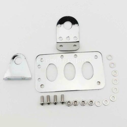 Universal Chrome Motorcycle Side Mount License Plate Bracket Tail Light Holder