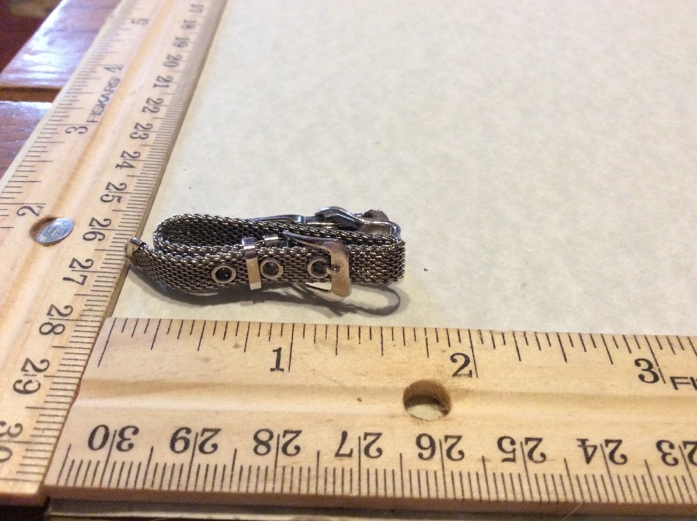 Swank Silvertone Mesh Belt Tie Clip