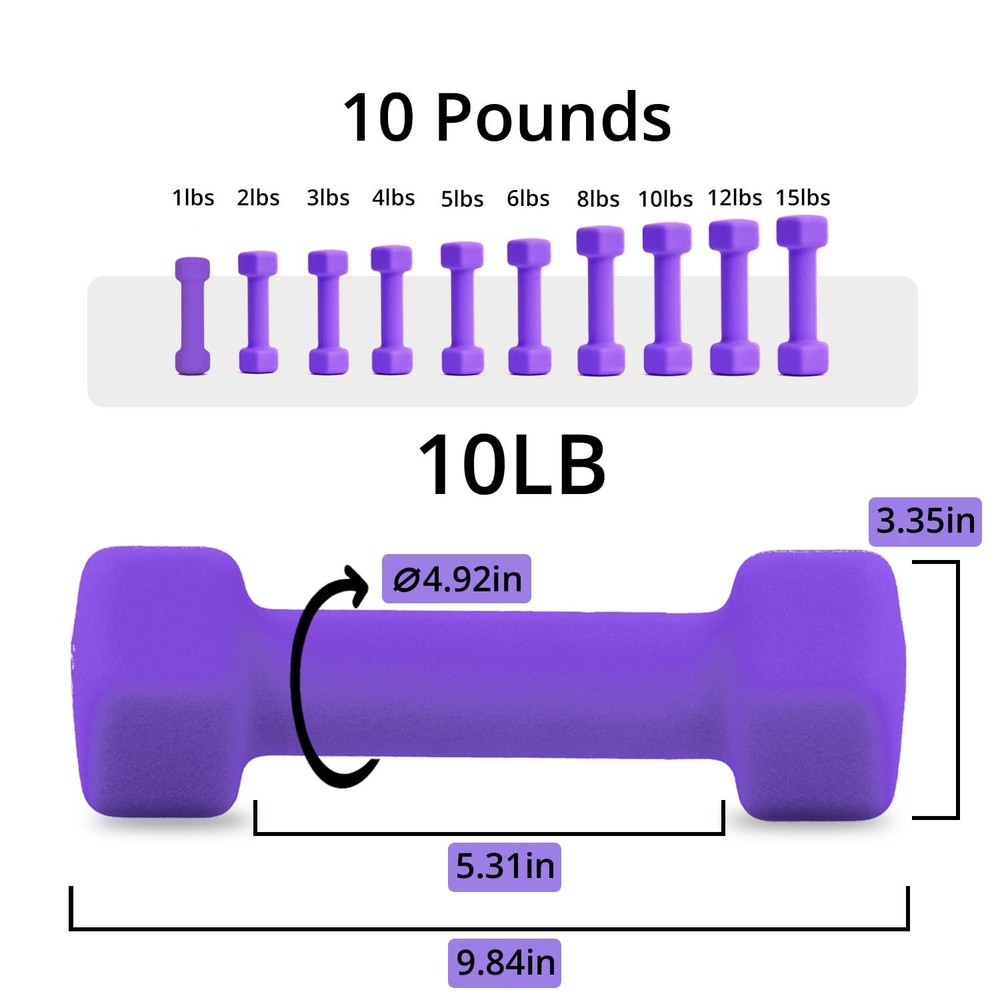 Portzon Weights Dumbbells - 5LB EACH