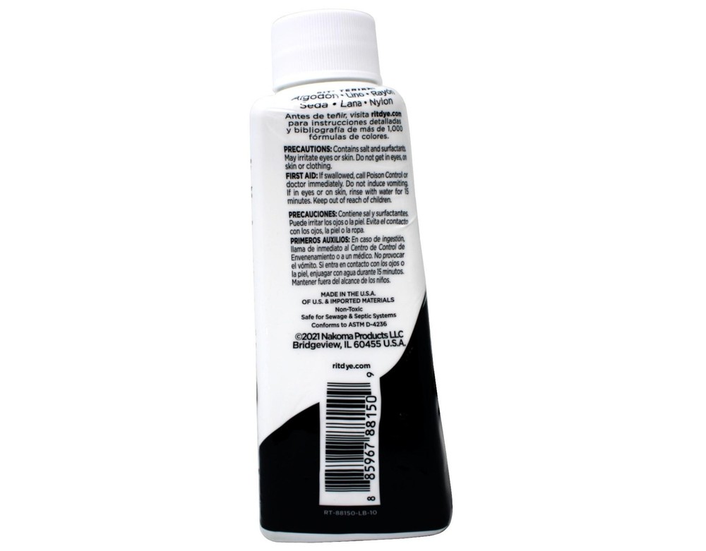 Rit All-Purpose Liquid Dye, 8 Ounce, Black - 4 Pack