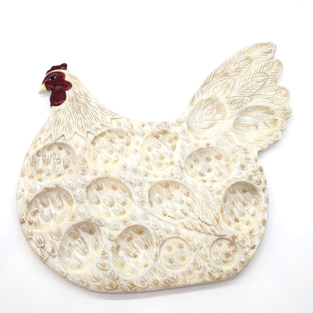 Warren Kimble Deviled Egg Dish With Bird & Egg Salt Pepper Shakers Excellent