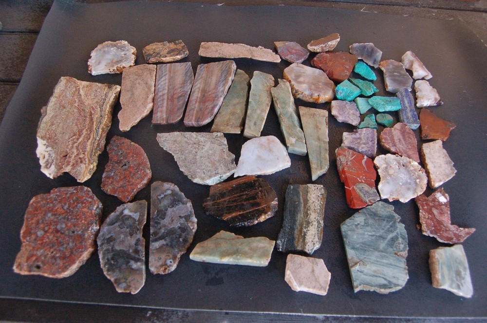 Miscellaneous Jasper, Agate, Calcite Onyx Slabs End Cuts Ect.