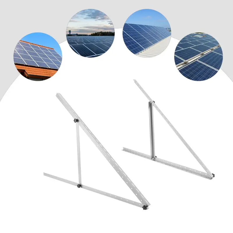 4PCS Solar Panel RV Tilt Mount Brackets Rooftop Flat Surface Adjustable Frame US