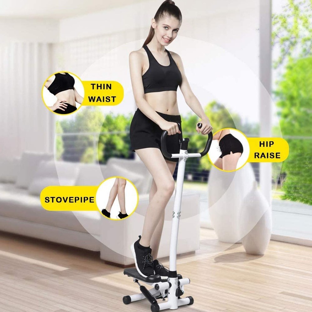 Exercise Mini Stepper Machine Workout Step Trainer Climber with Resistance Bands