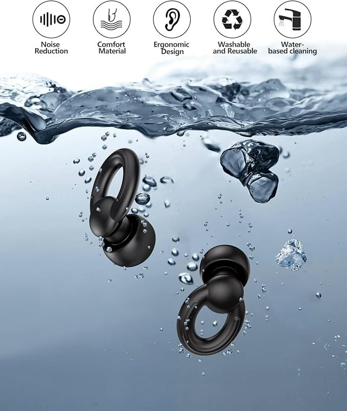 Ear Plugs for Sleeping Noise Cancelling Reusable 6 Pieces w Storage case