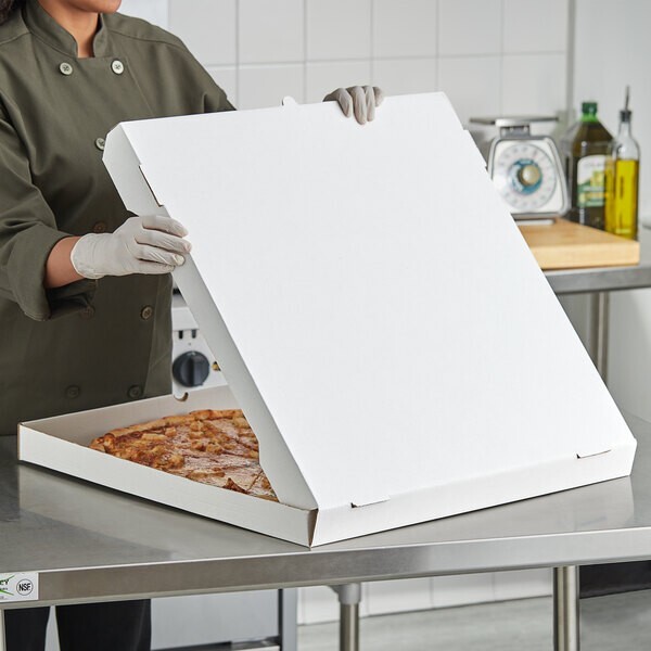 White Customizable Corrugated Plain Pizza Box Square 25 Bundle 24" x 24" x 2"