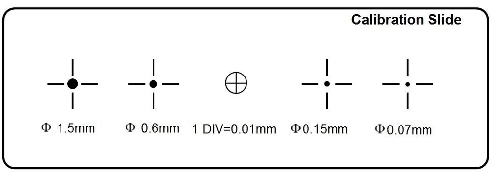 Microscope Stage Micrometer Calibration Slide, 5-Scales,  0.01mm Line Resolution