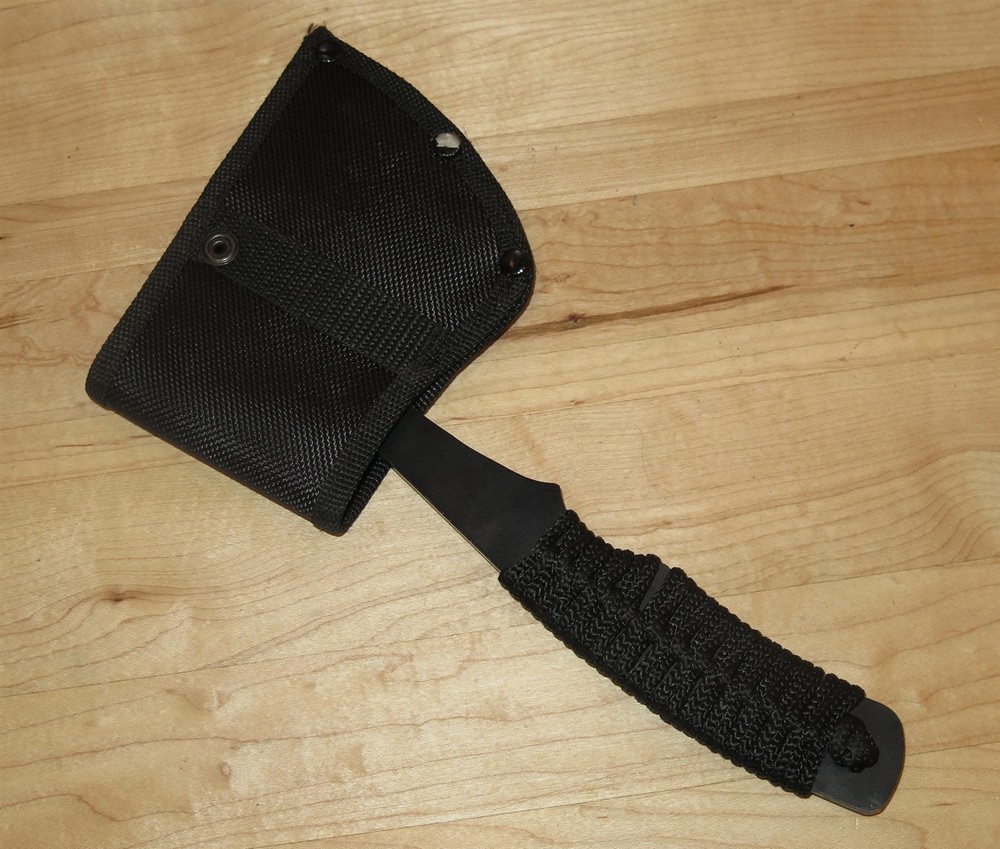 GVDV 9" Black Stainless Double-Edge Camping/Tactical Axe with Sheath