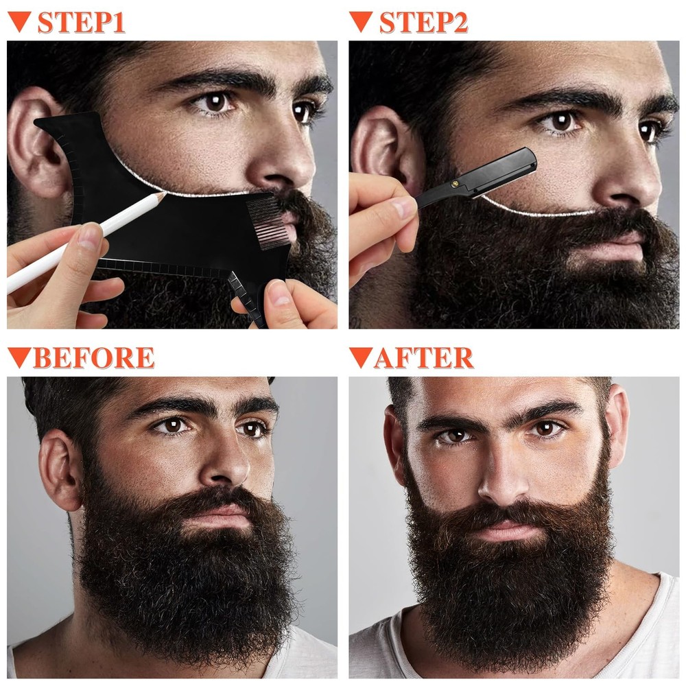 Beard Shaper for Men Beard Shaping Tools - Gifts for Men Beard Template Guide...