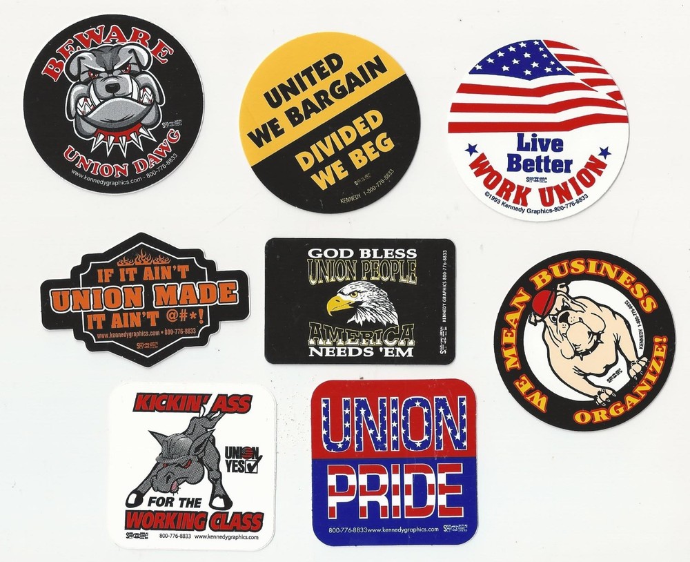Classic UNION PRIDE LOCAL WORKING CLASS TRADES PRO LABOR STICKER SET2