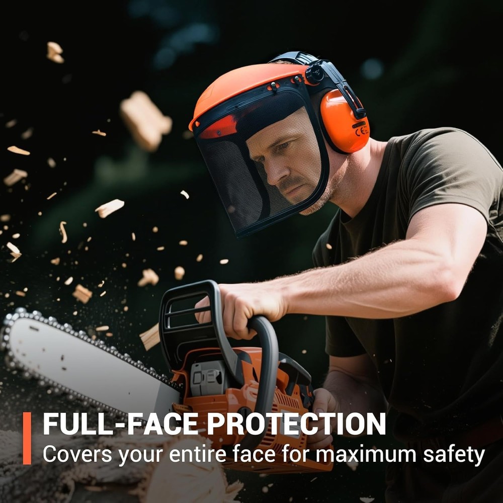 Clear & Mesh Face Shield Combo with Hearing Protection