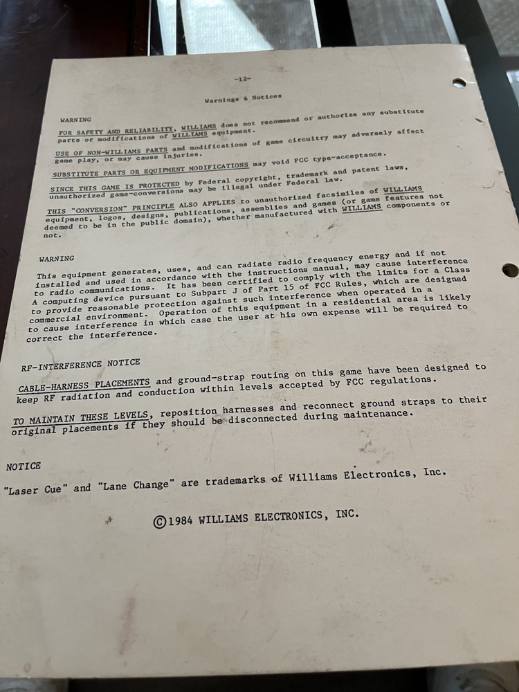 Laser Cue Pinball Manual