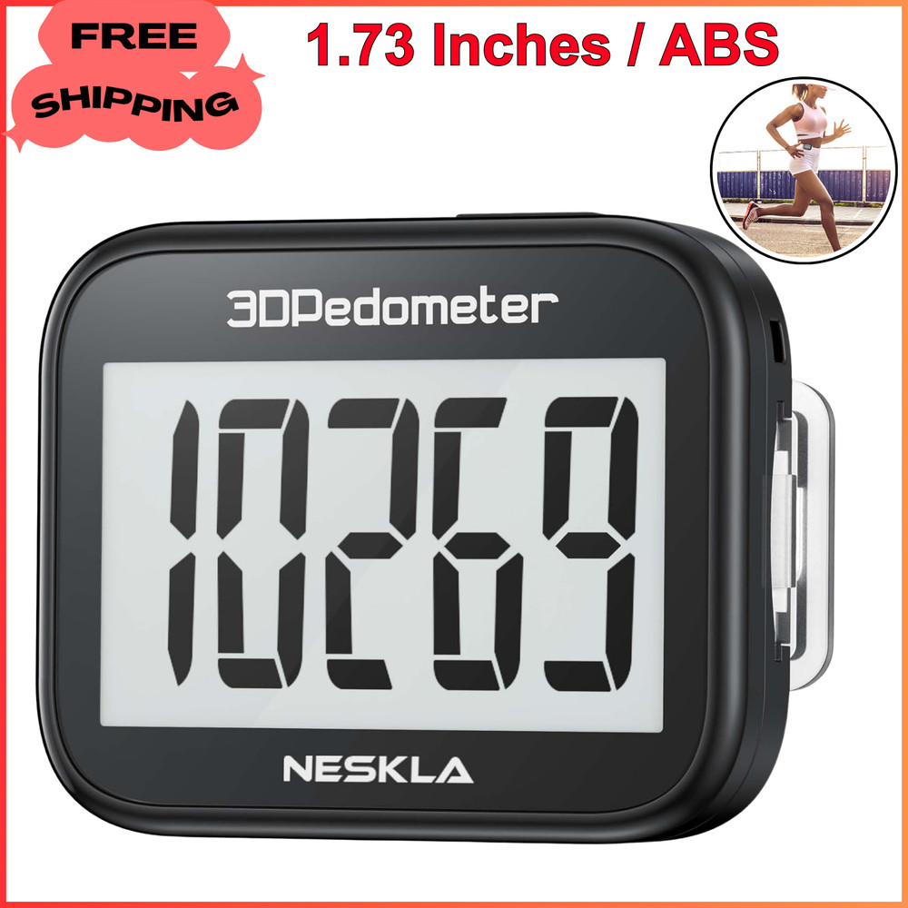 3D Pedometer for Walking, Simple Step Counter Large Digital Display Step Tracker