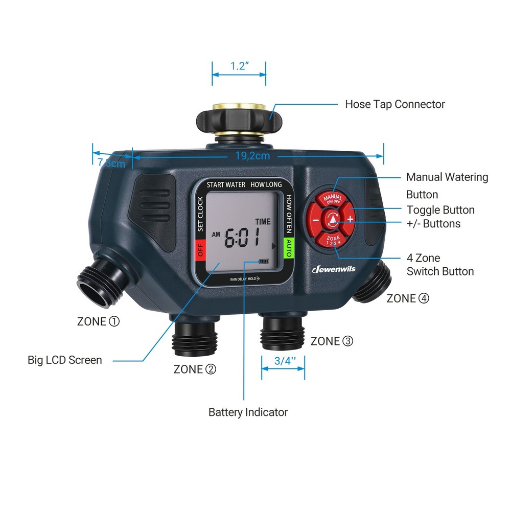 DEWENWILS Sprinkler Timer Programmable Water Timer for Garden Irrigation Auto