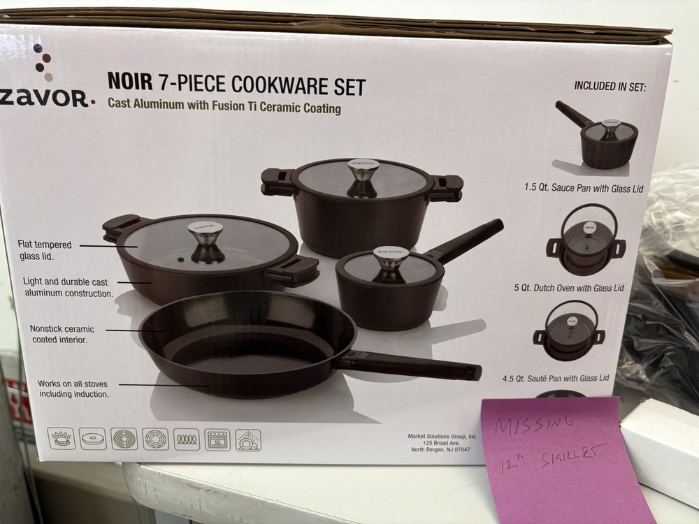 Noir 7 Piece Cookware Set -zavor