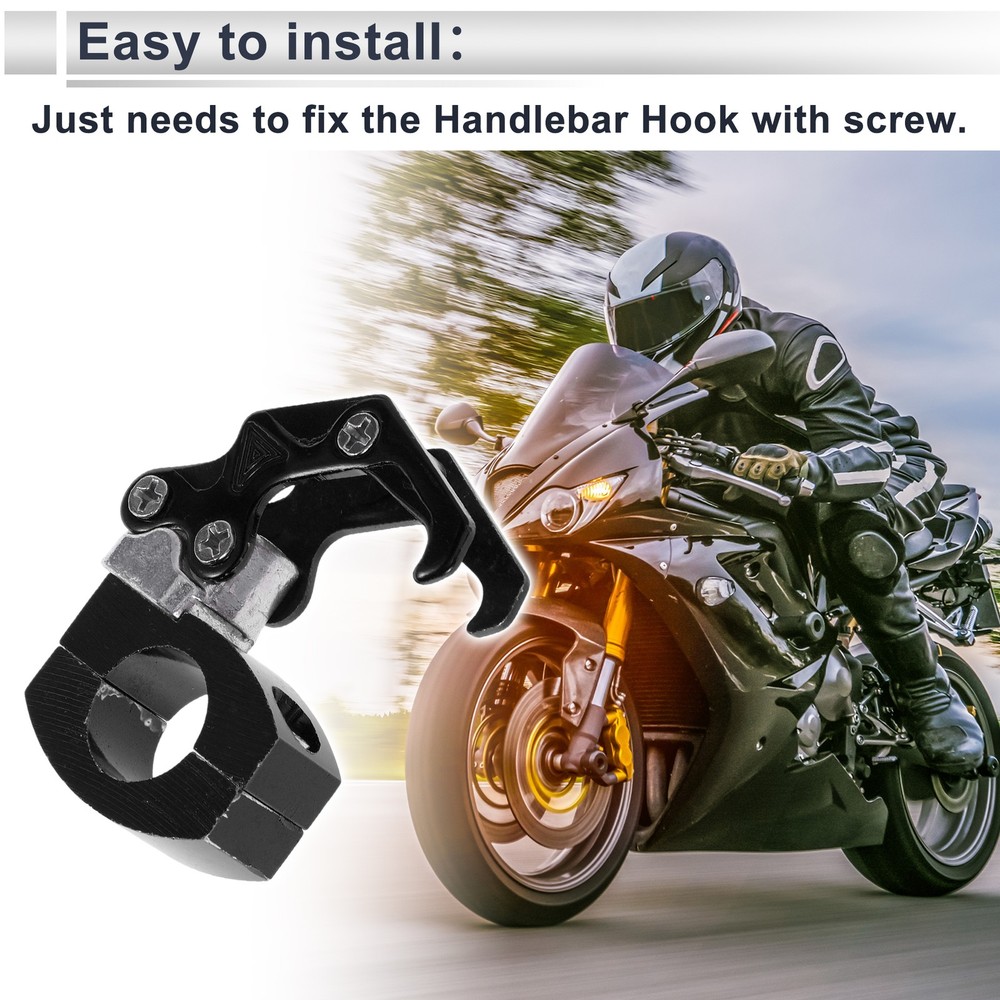 Motorcycle hook square with imprint 1 pcs black length 72mm