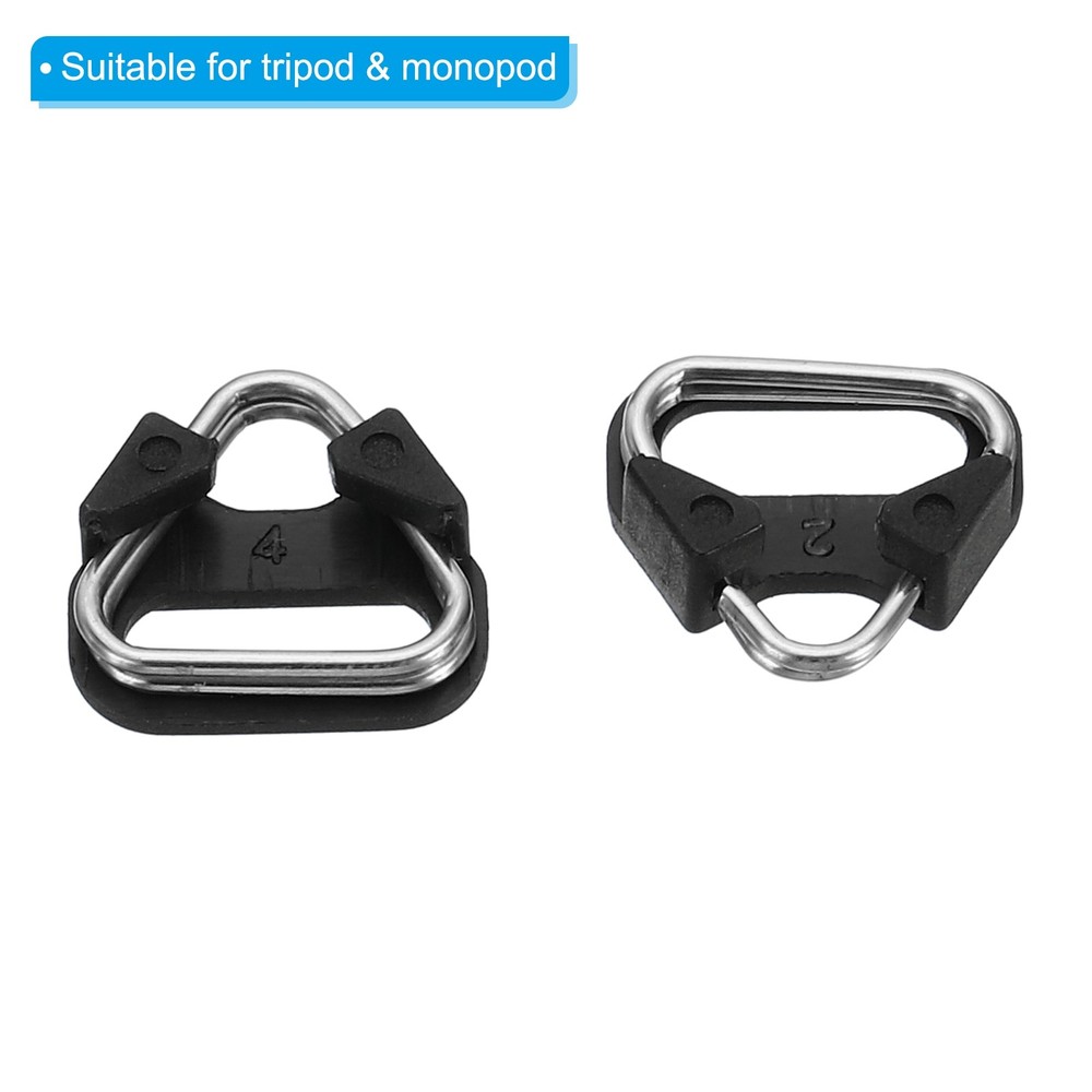 16 x Camera Strap Lug Ring Metal Triangle Split Hook Adapter Cap Silver Black