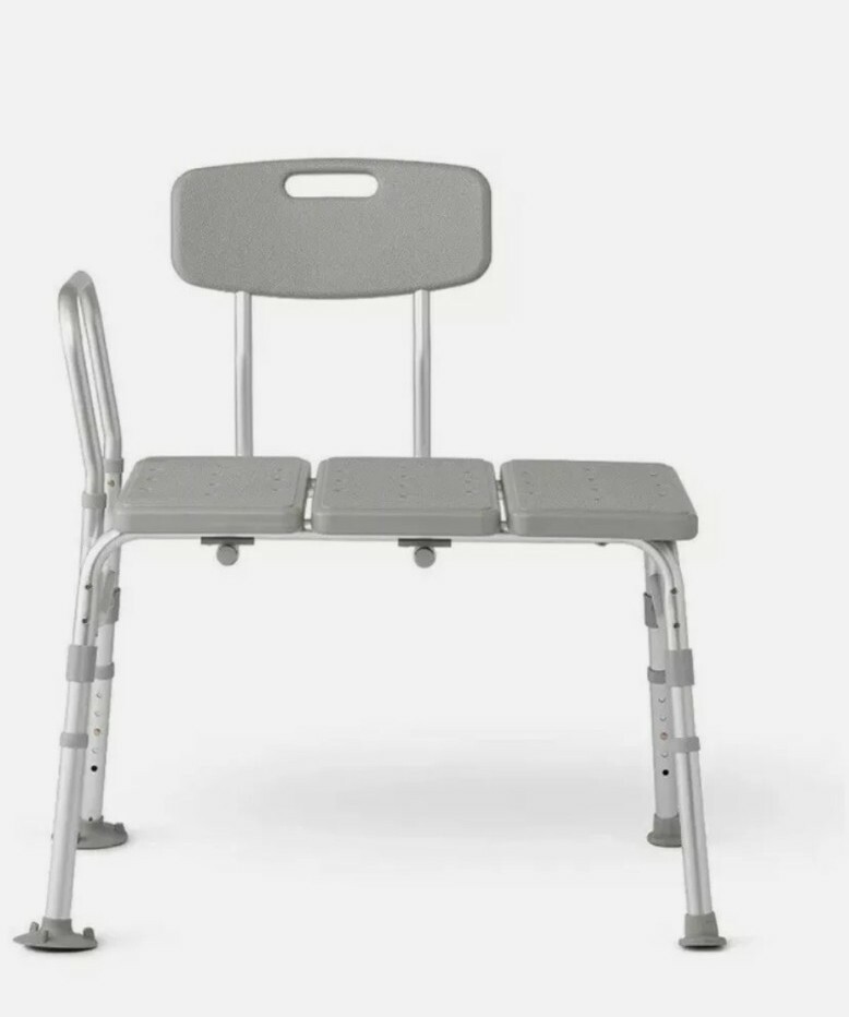 MEDLINE GUARDIAN Transfer Bench with Back - Push Buttons