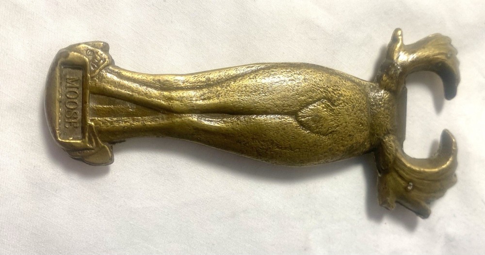 3-D Moose Shaped Hand Held Brass Bottle Opener