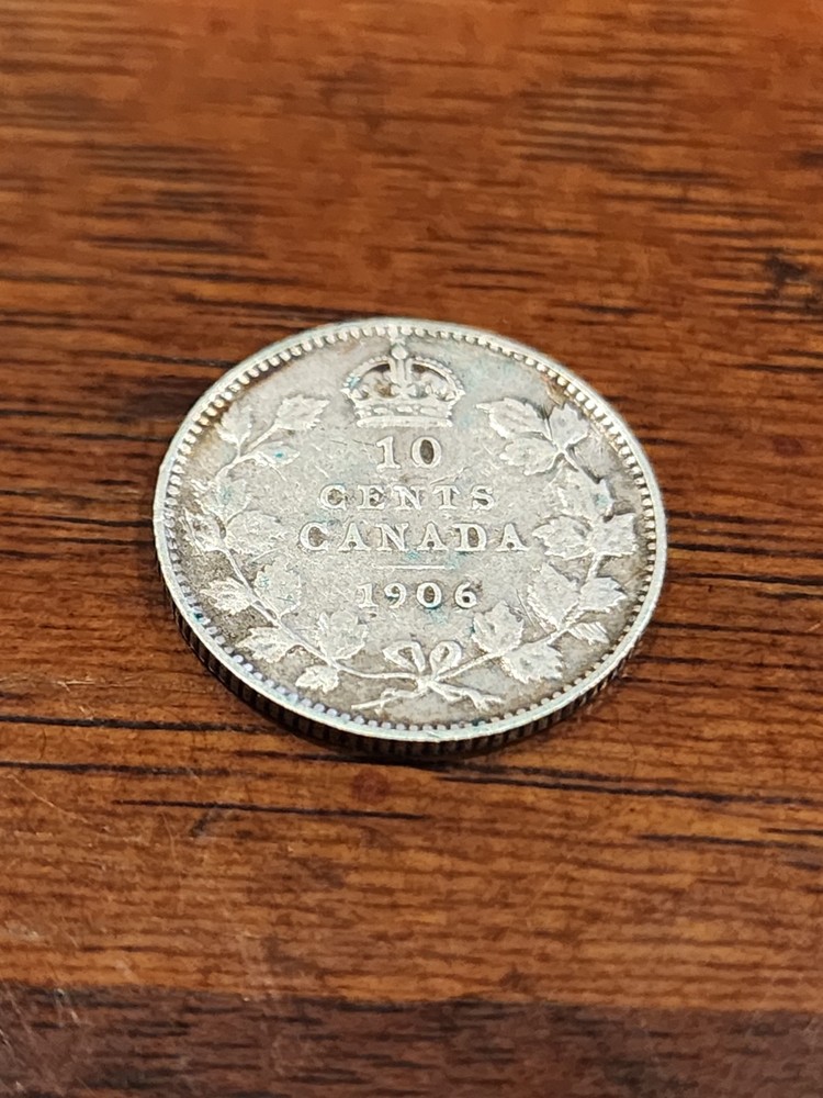 1906 Canada 10 Cents Silver Coin