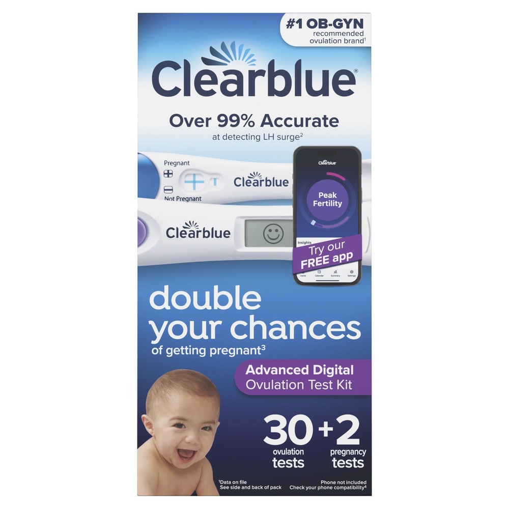Clearblue Advanced Digital Ovulation Test Kit, 32 Count White